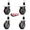 Service Caster 5'' Maroon Poly Swivel 1-1/2'' Expanding Stem Caster Set 2 Total Lock Brakes, 4PK SCC-EXTTL20S514-PPUB-MRN-2-S-2-112 - alternate 4